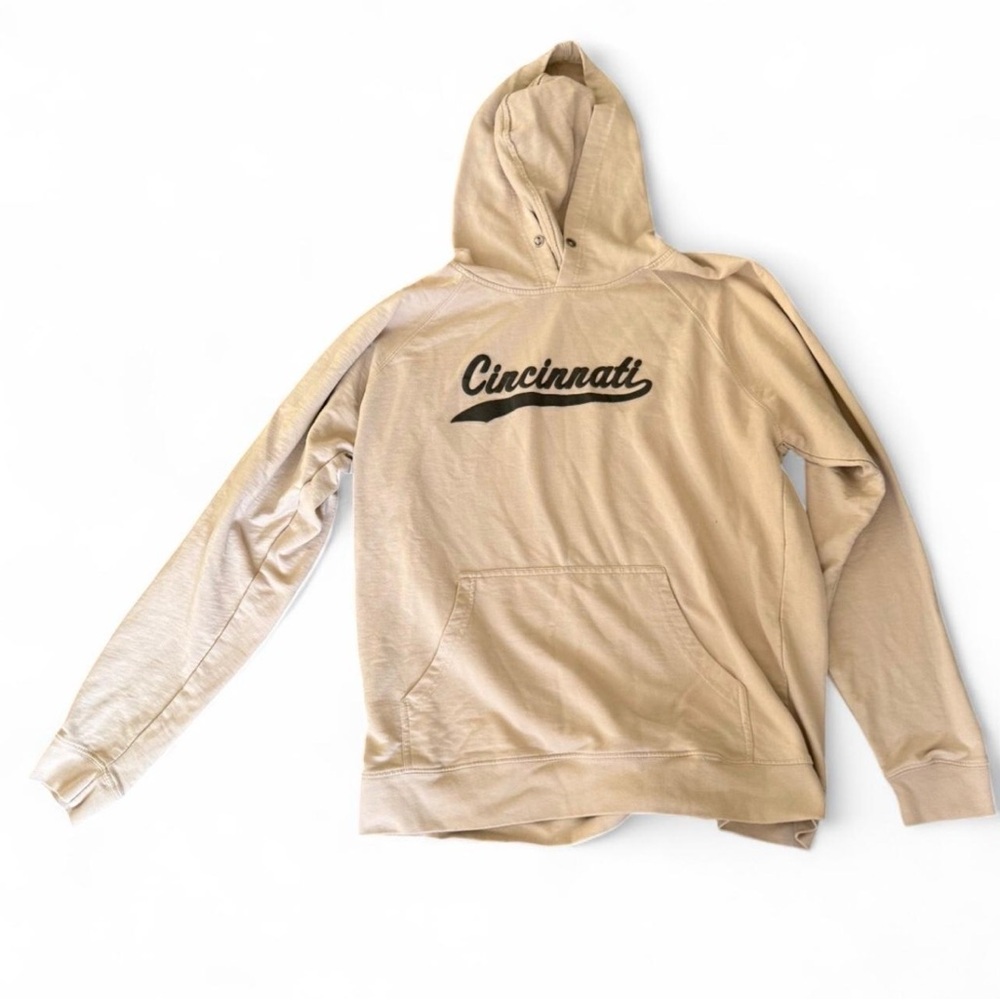 Cincinnati Script Hooded Pullover Sweatshirt - Tan - image 1